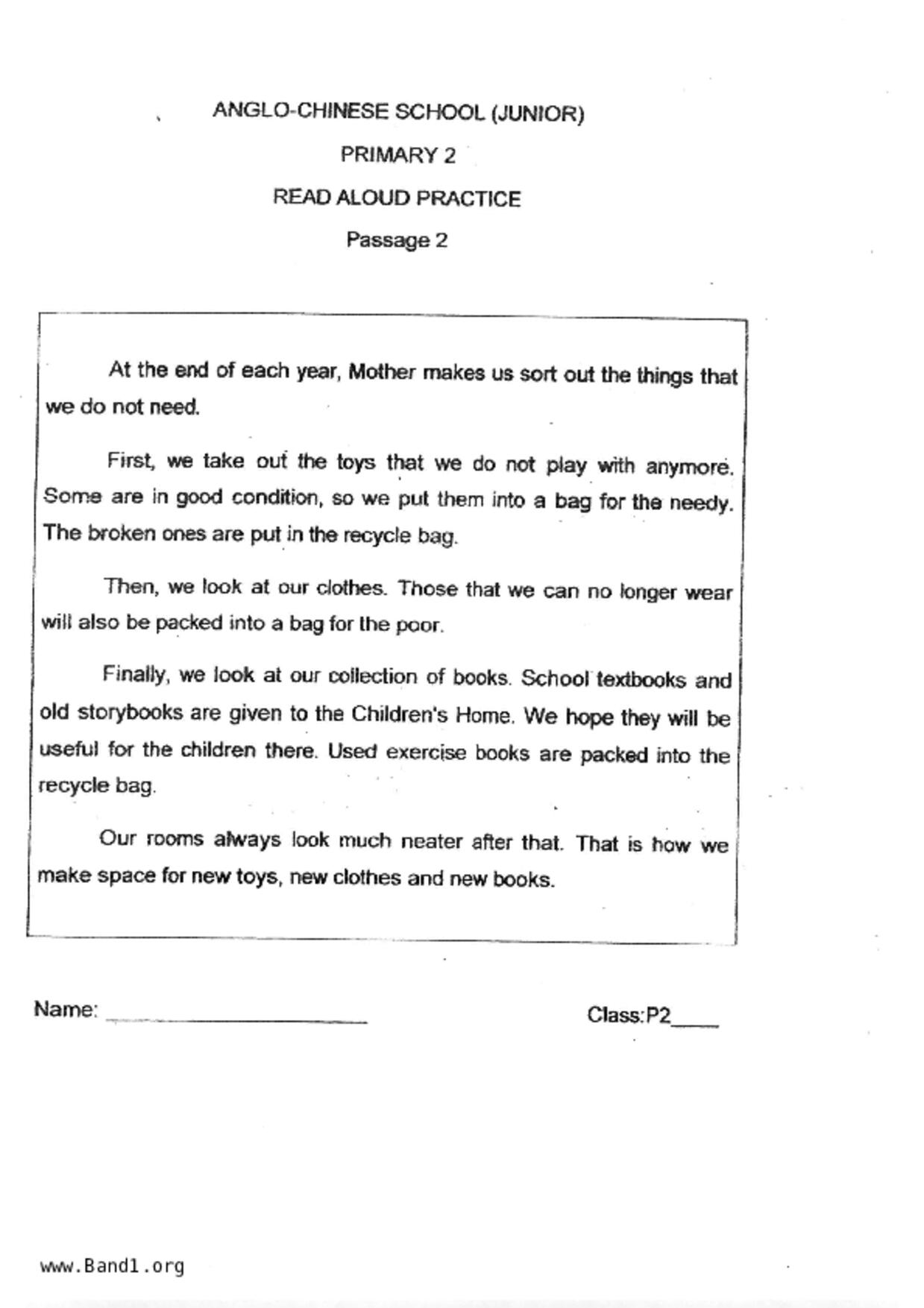 P2English試卷
