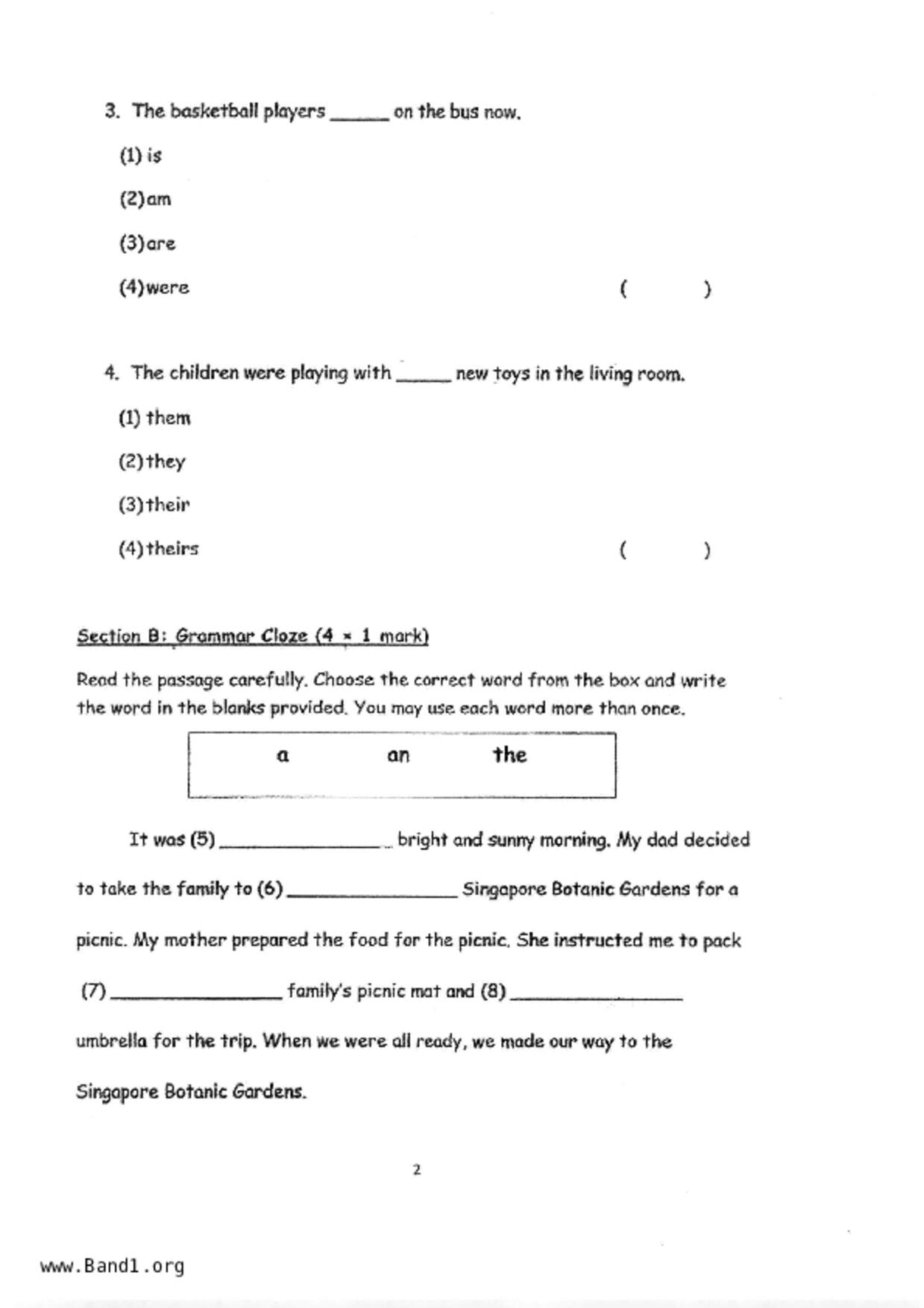 P2English試卷