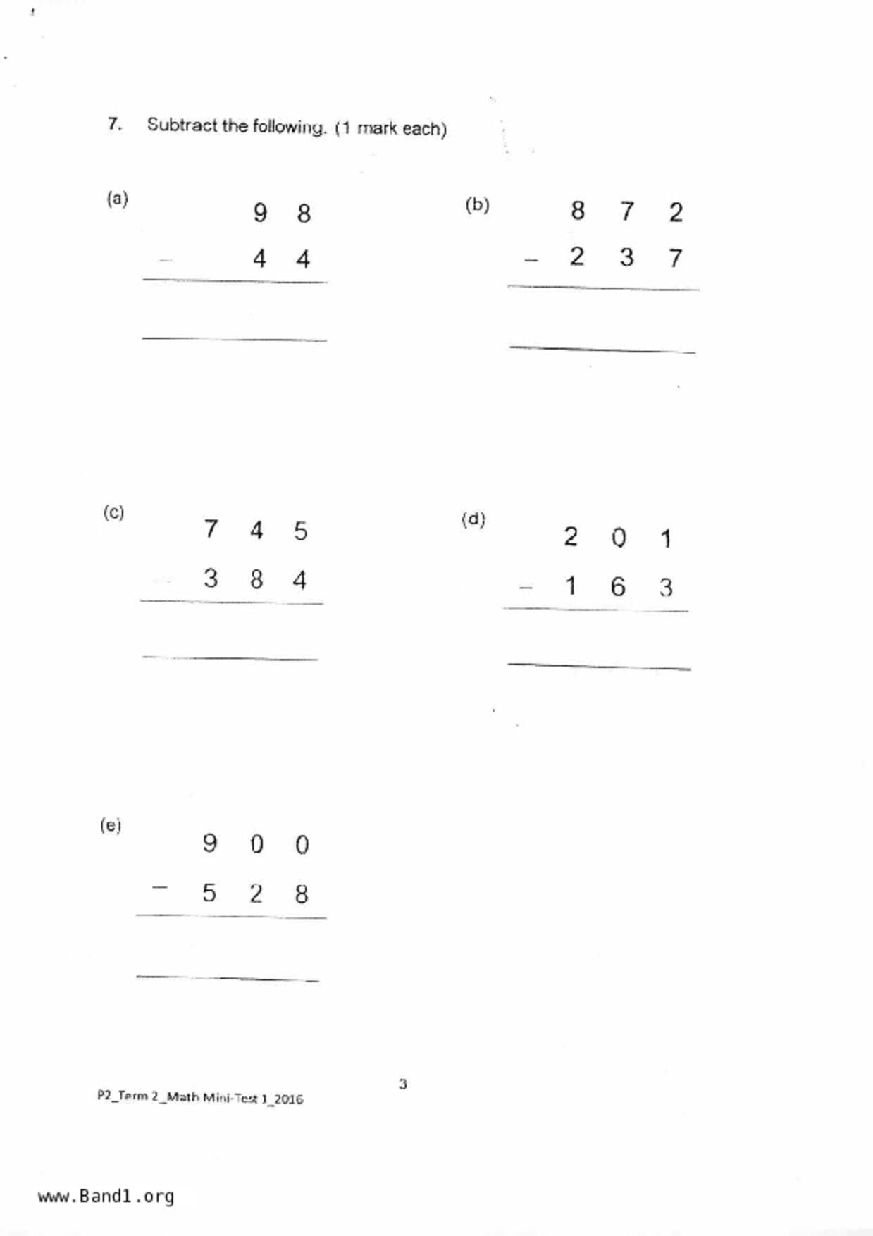 P2Maths試卷