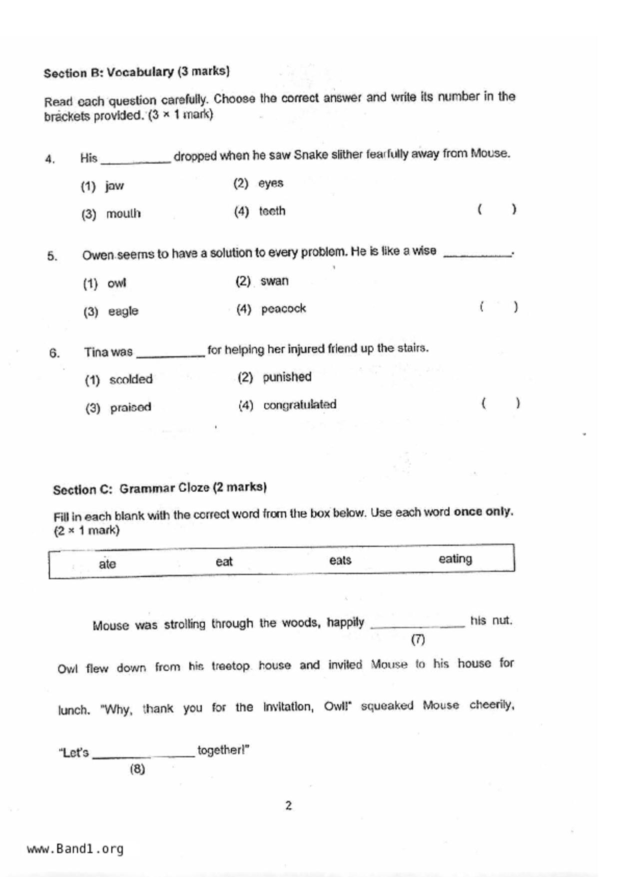P3English試卷