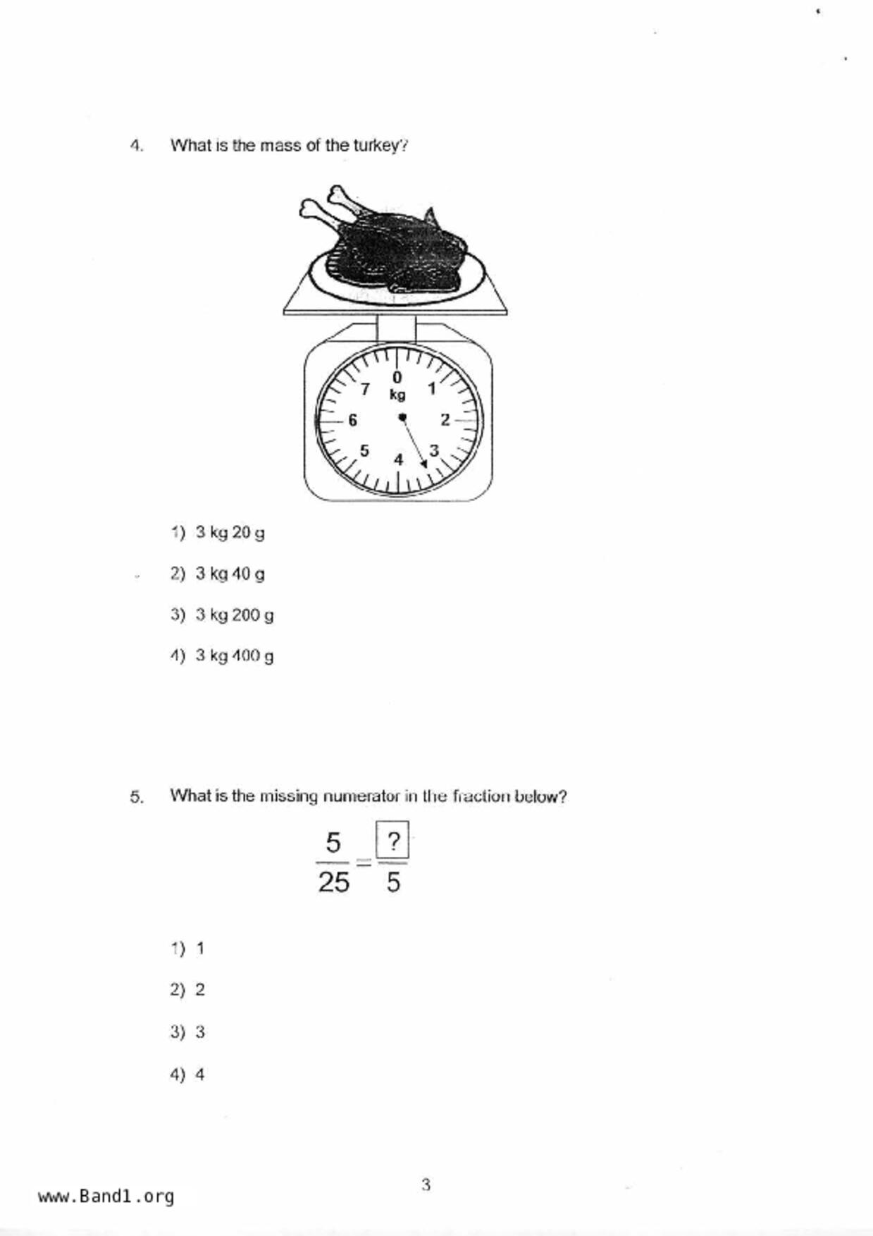 P3Maths試卷