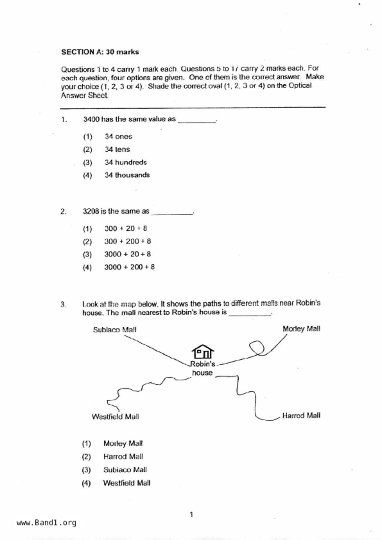 P3Maths試卷