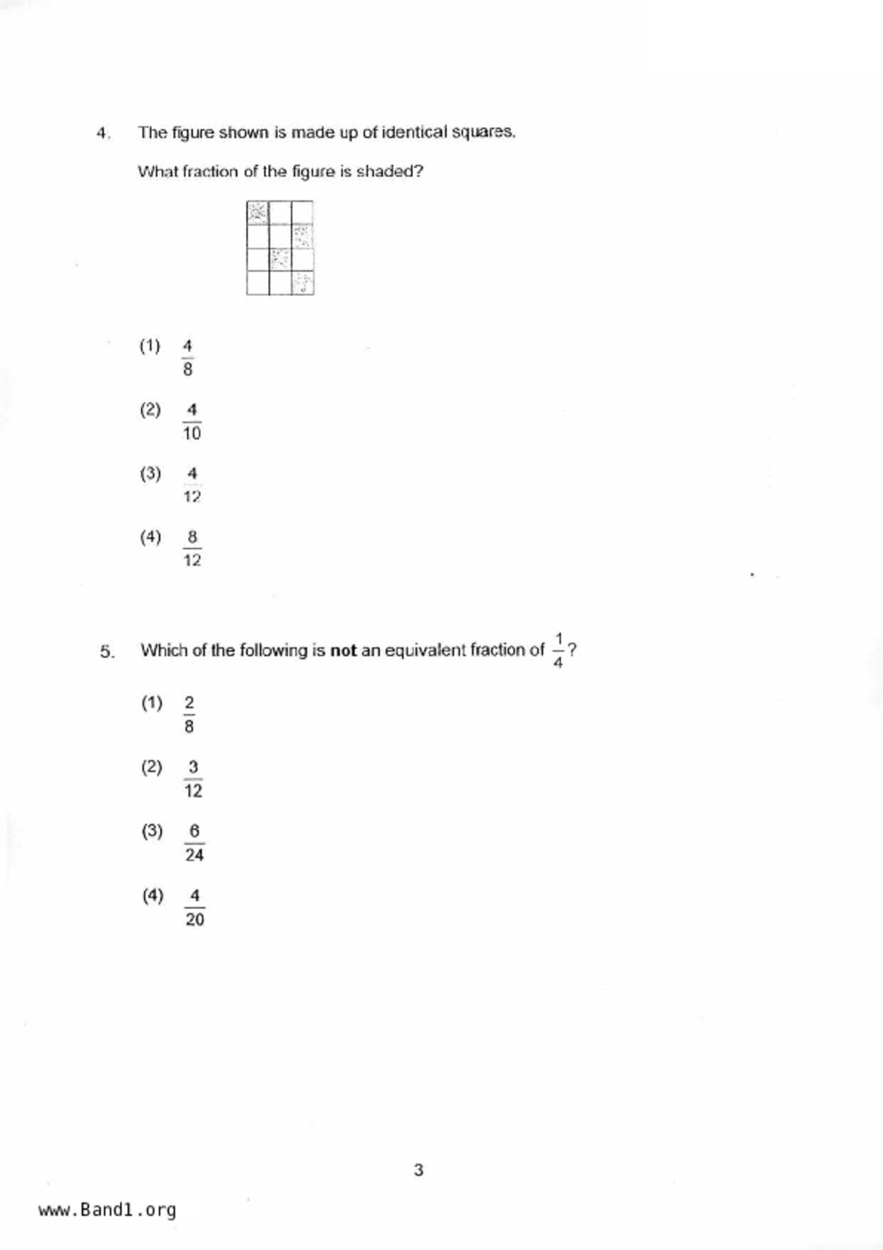 P4Maths試卷