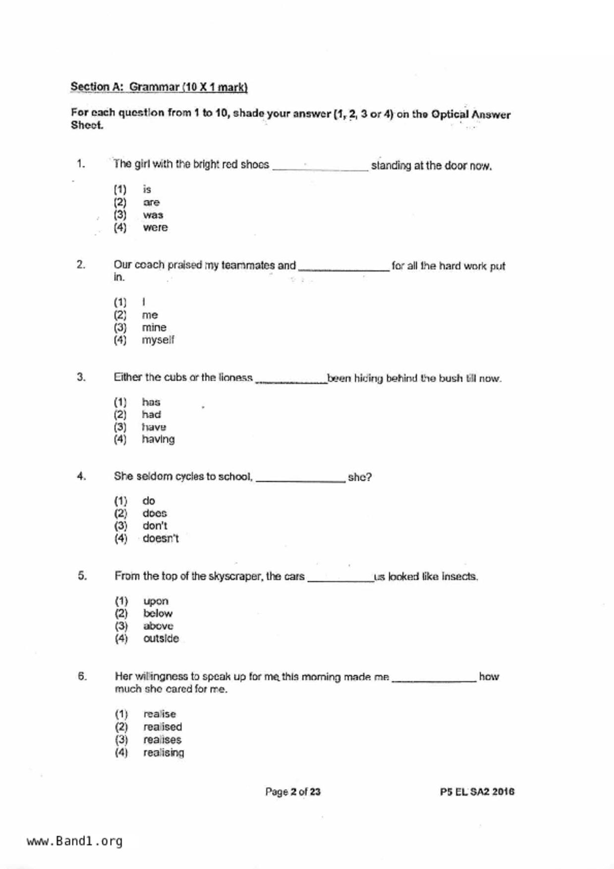 P5English試卷