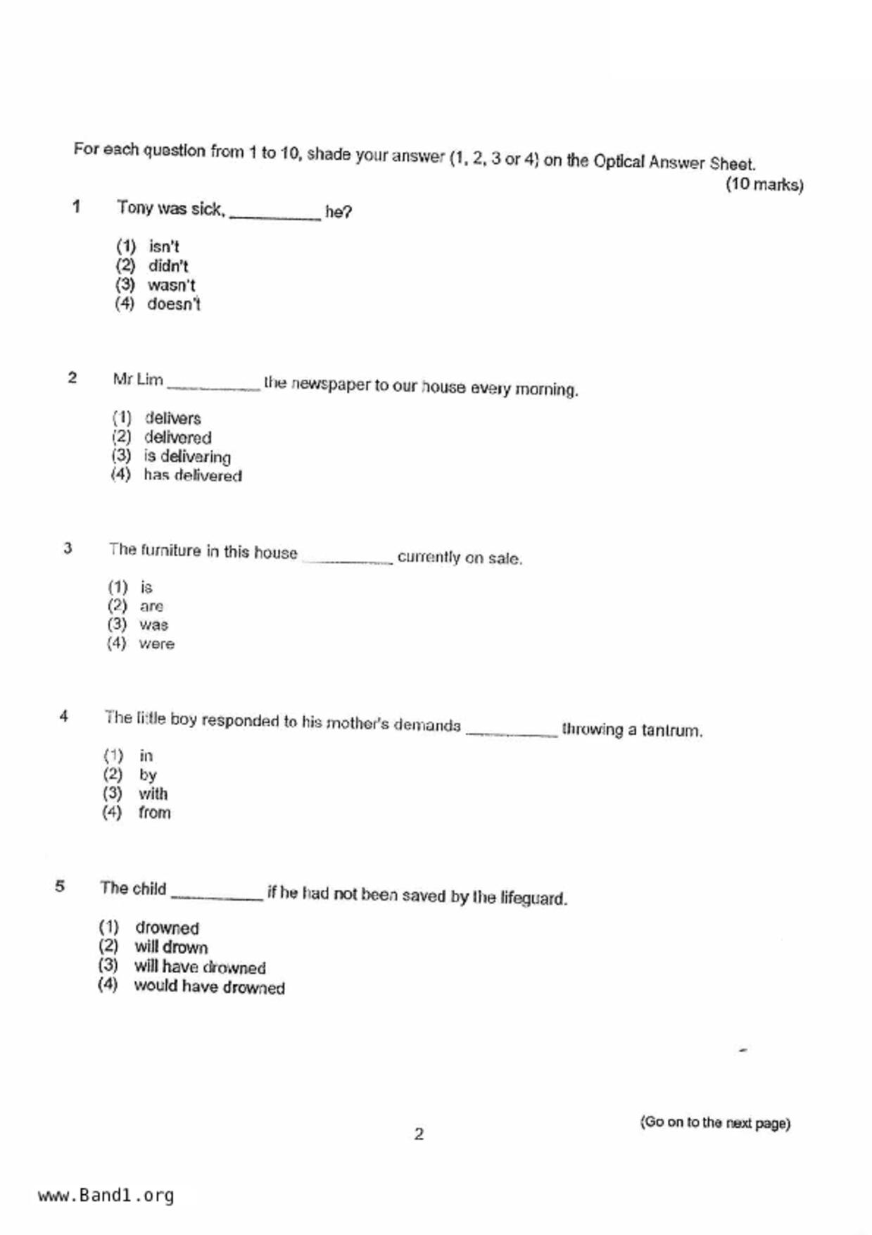 P5English試卷