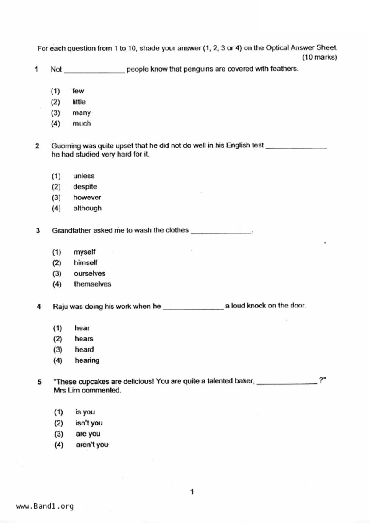 P5English試卷