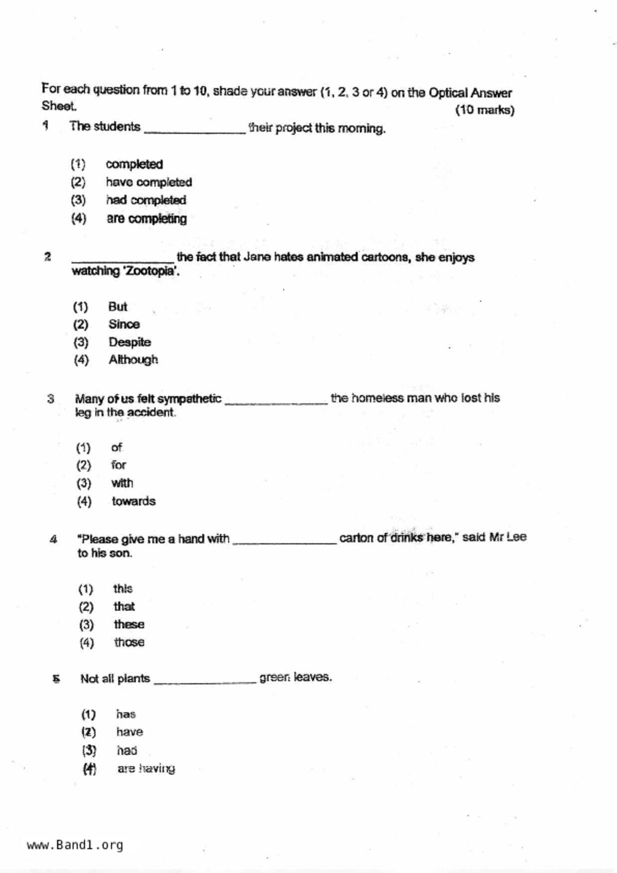 P6English試卷