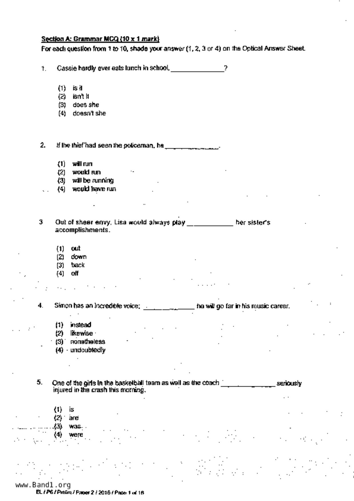 P6English試卷