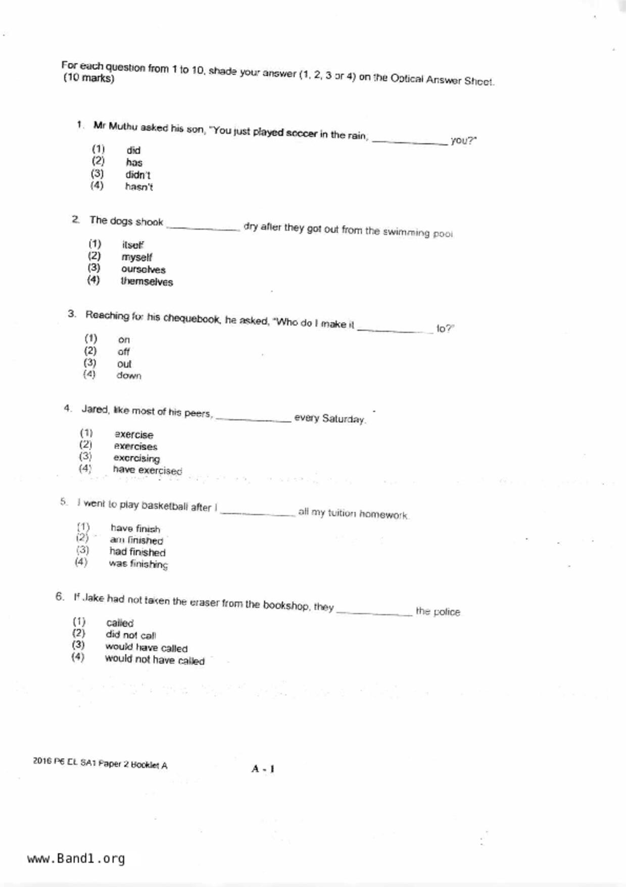 P6English試卷