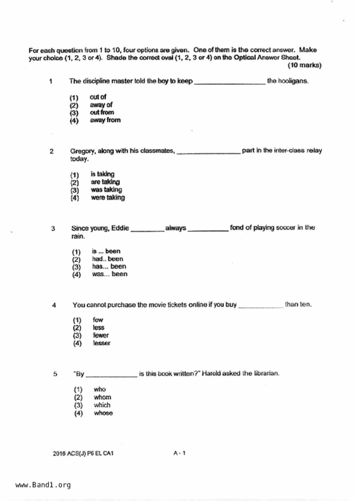 P6English試卷