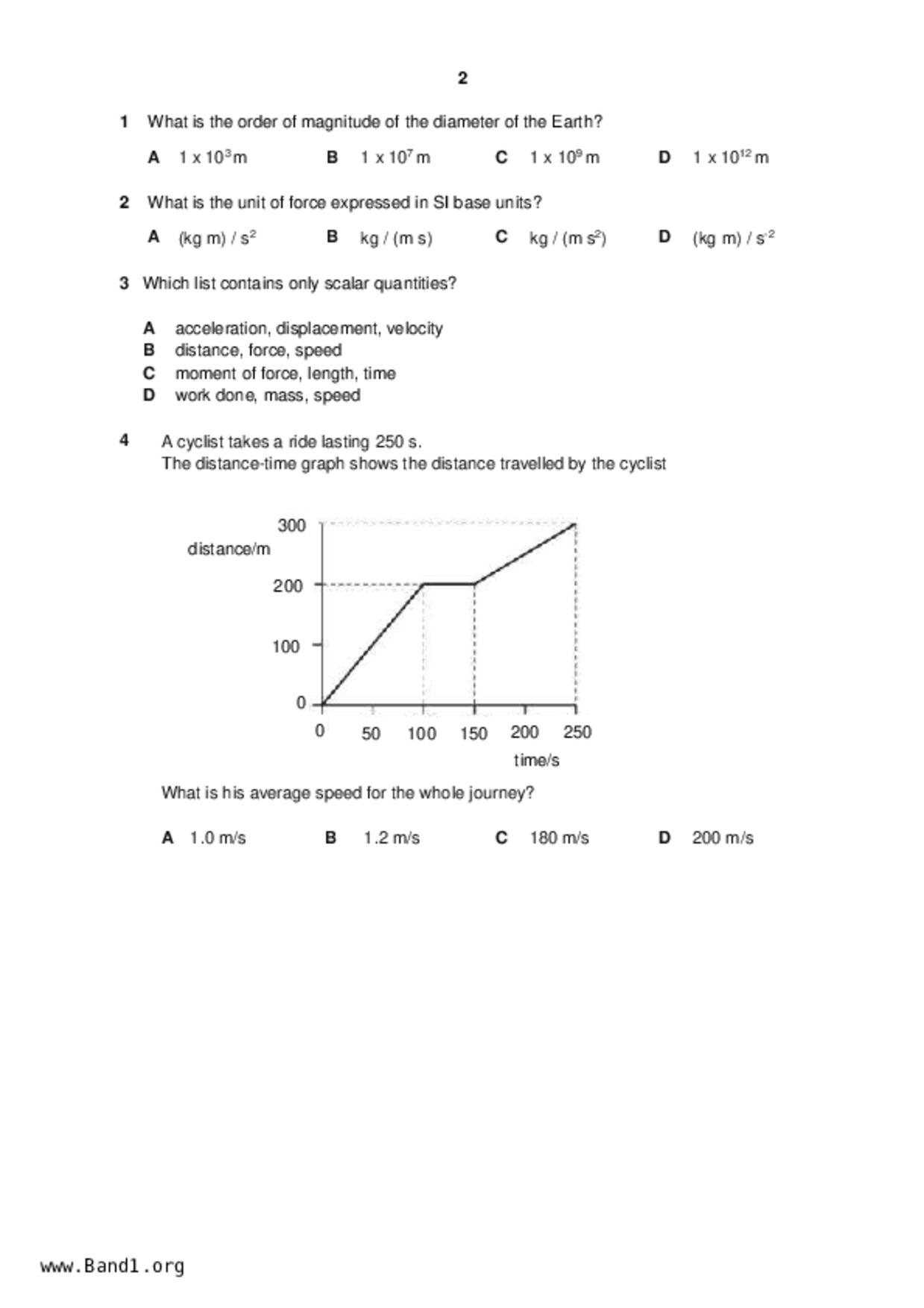 S5Pure Physics試卷