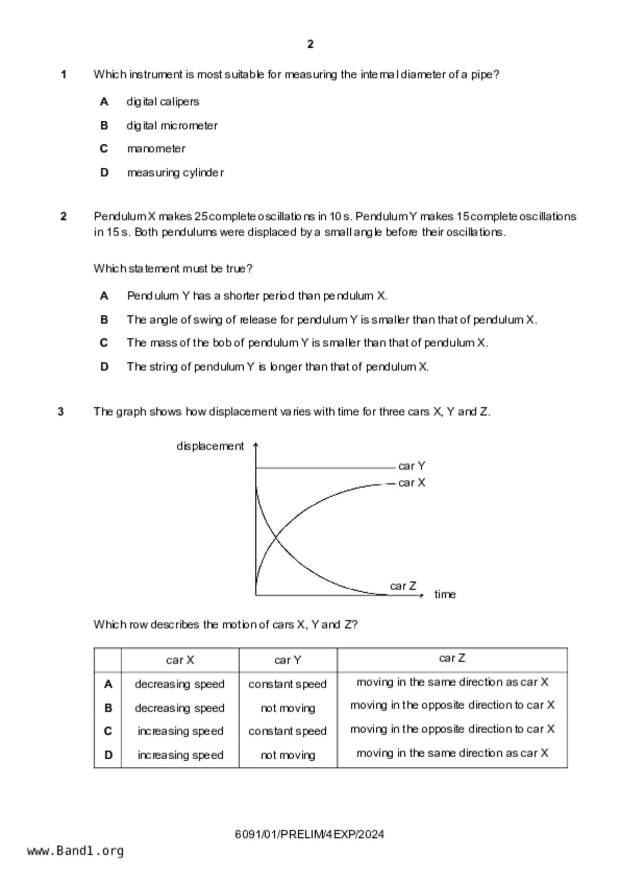 S5Pure Physics試卷