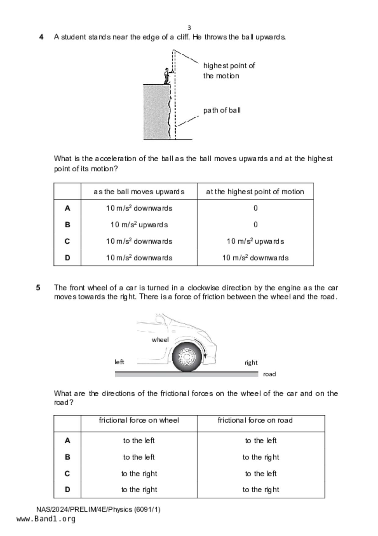 S5Pure Physics試卷