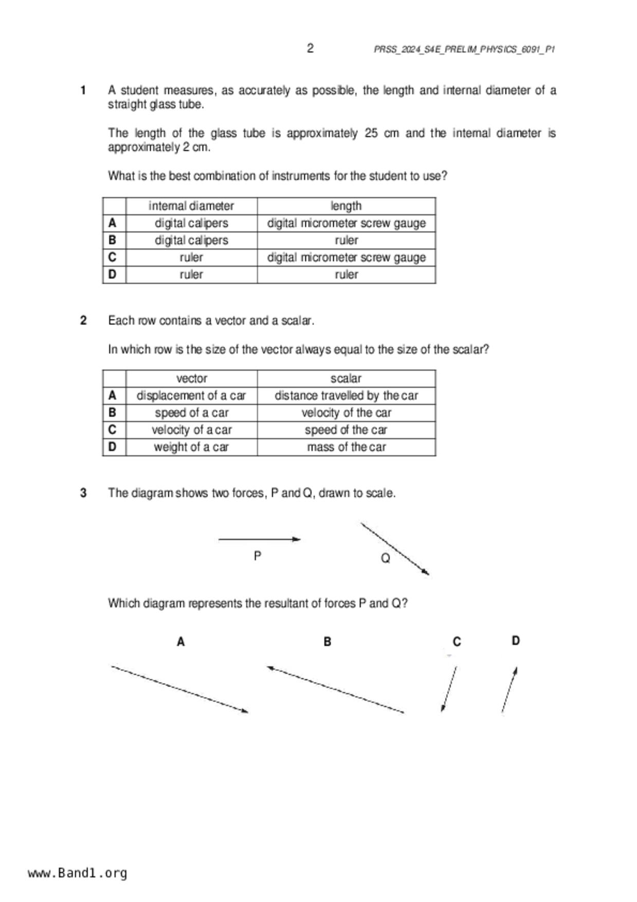 S5Pure Physics試卷