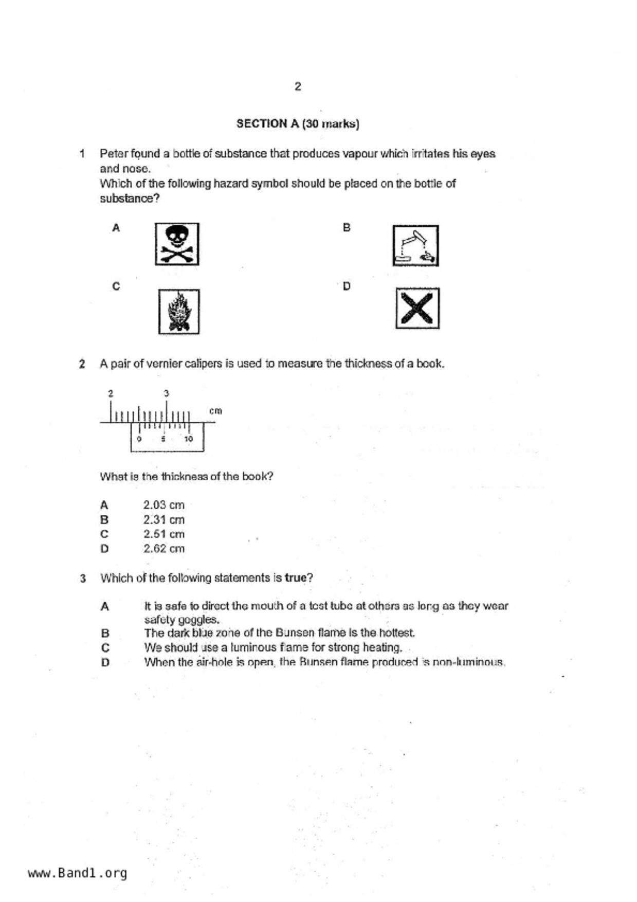 S1Science試卷