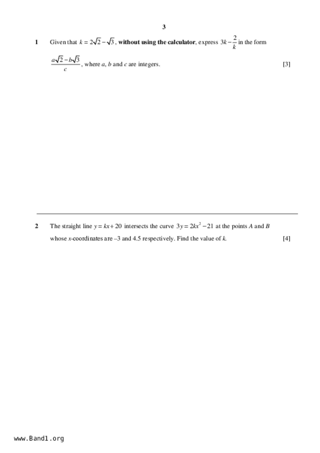 S5A Math試卷