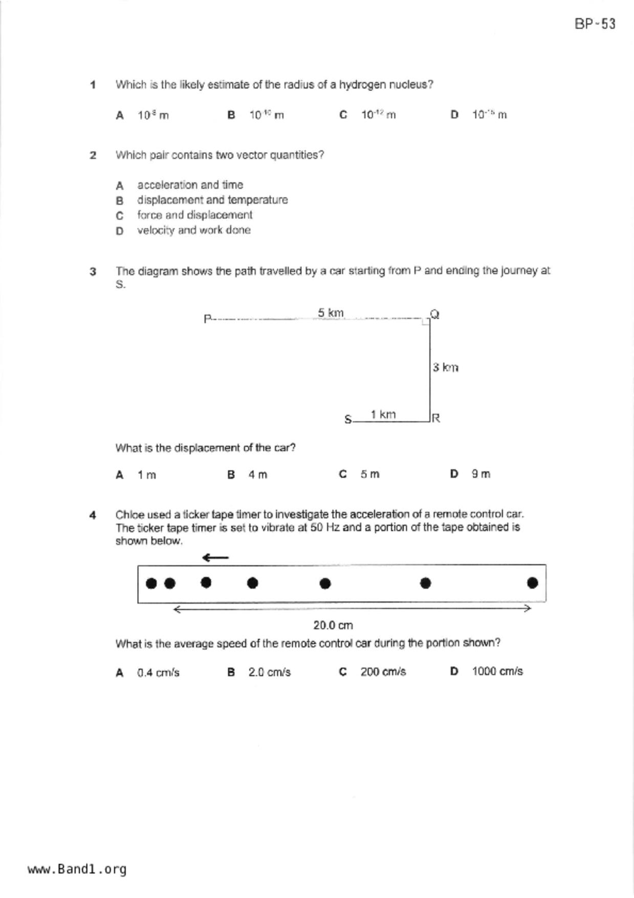 S5Pure Physics試卷