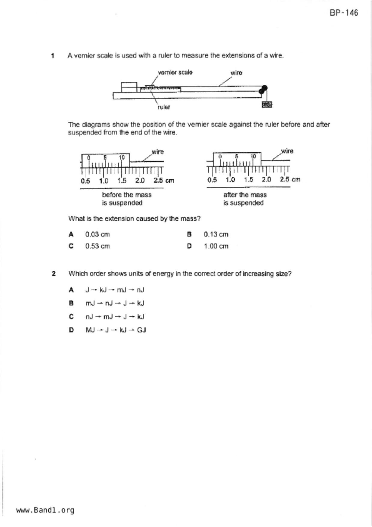S5Pure Physics試卷