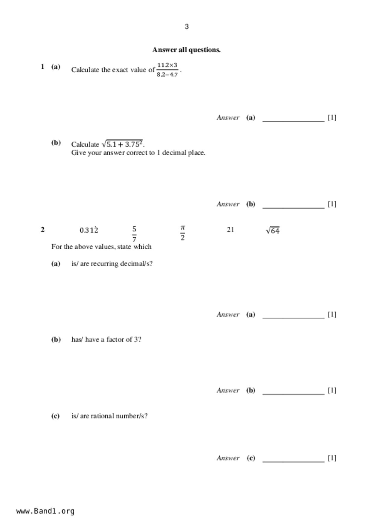 S4E Math試卷
