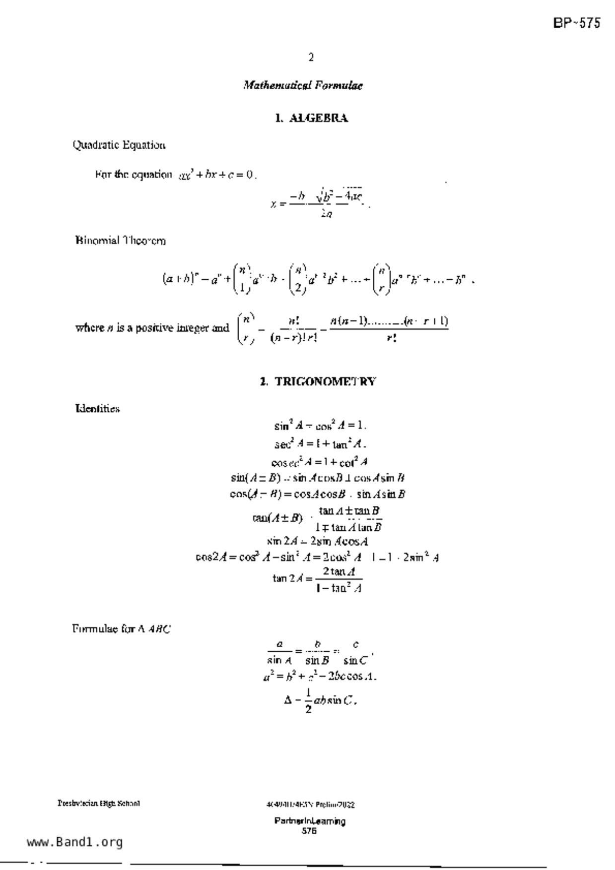 S5A Math試卷