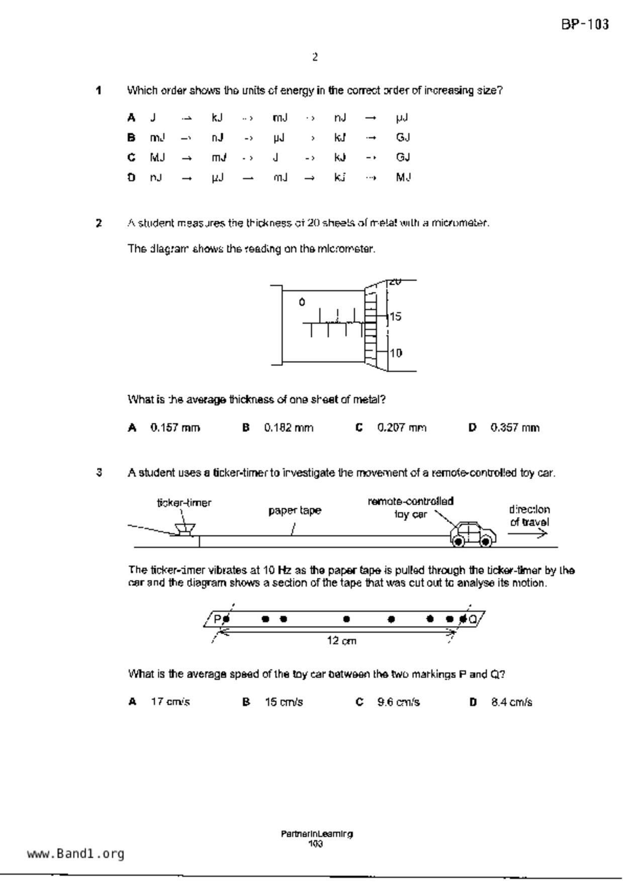 S5Pure Physics試卷