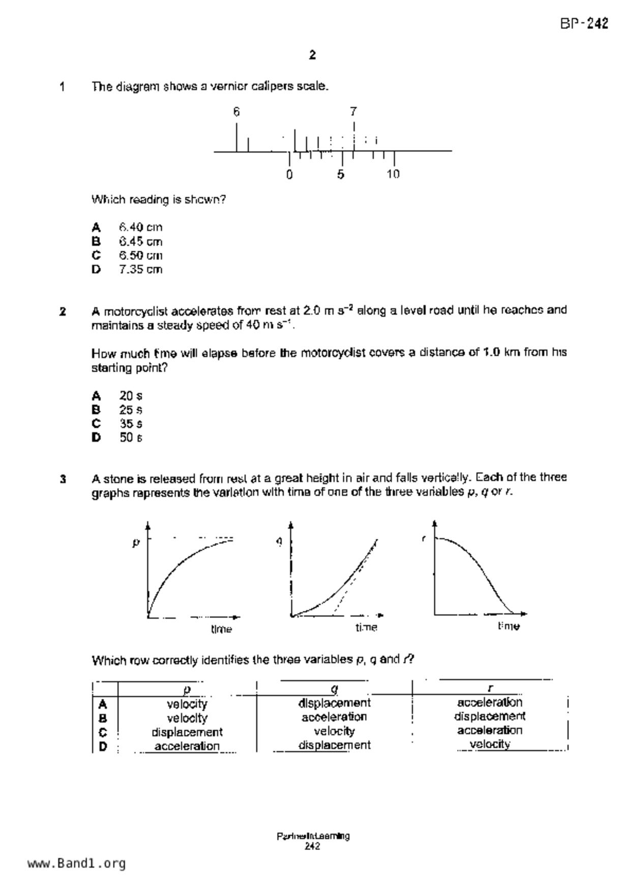 S5Pure Physics試卷