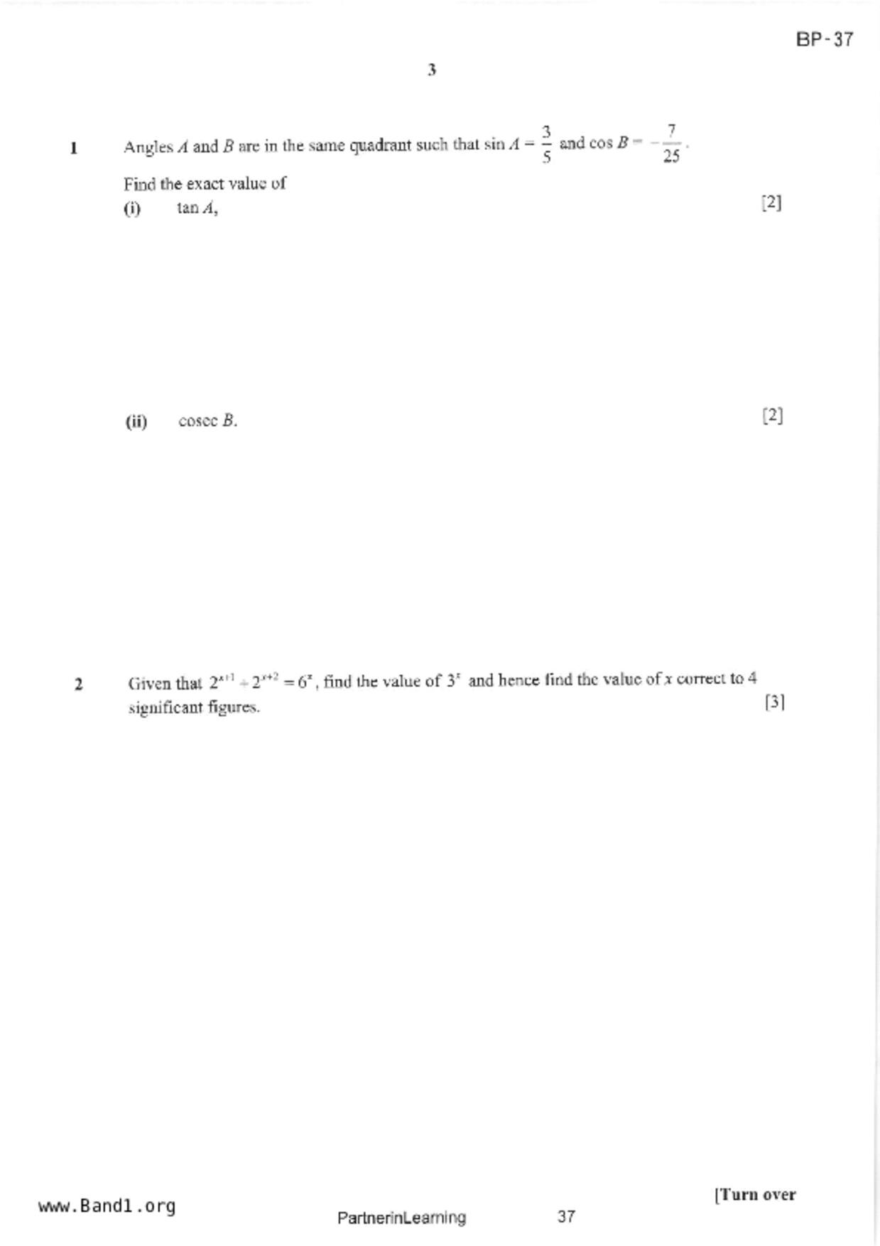 S3A Math試卷