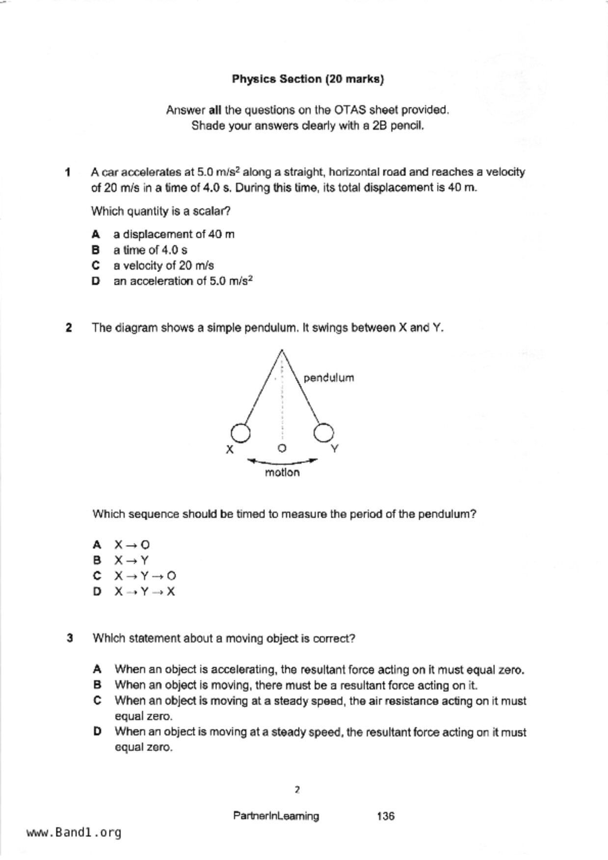 S3Science Physics試卷