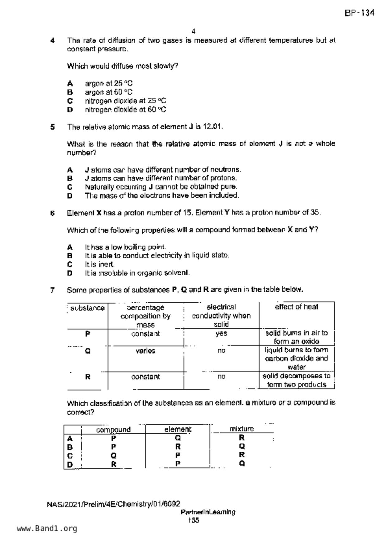 S5Pure Chemistry試卷