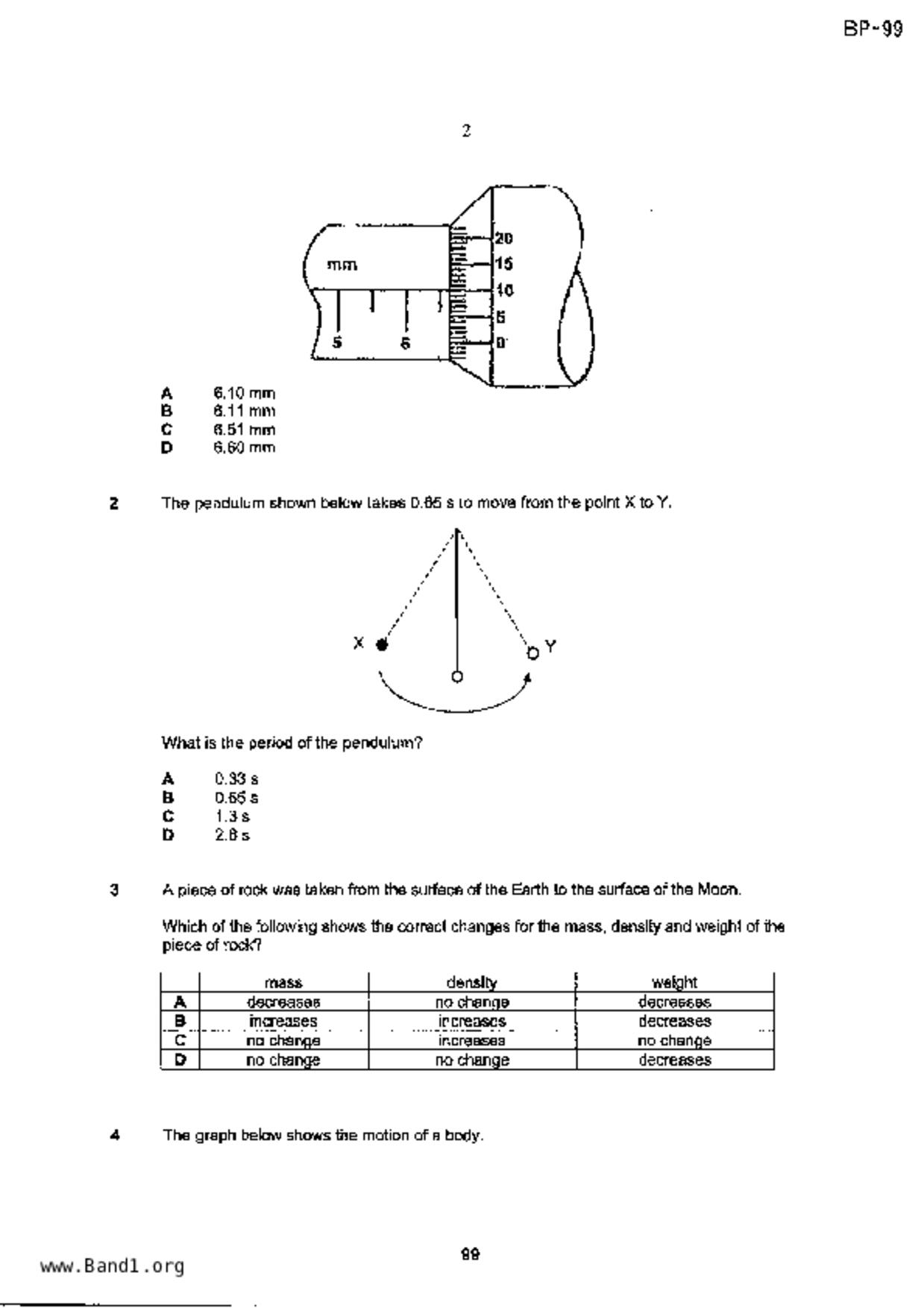 S5Pure Physics試卷