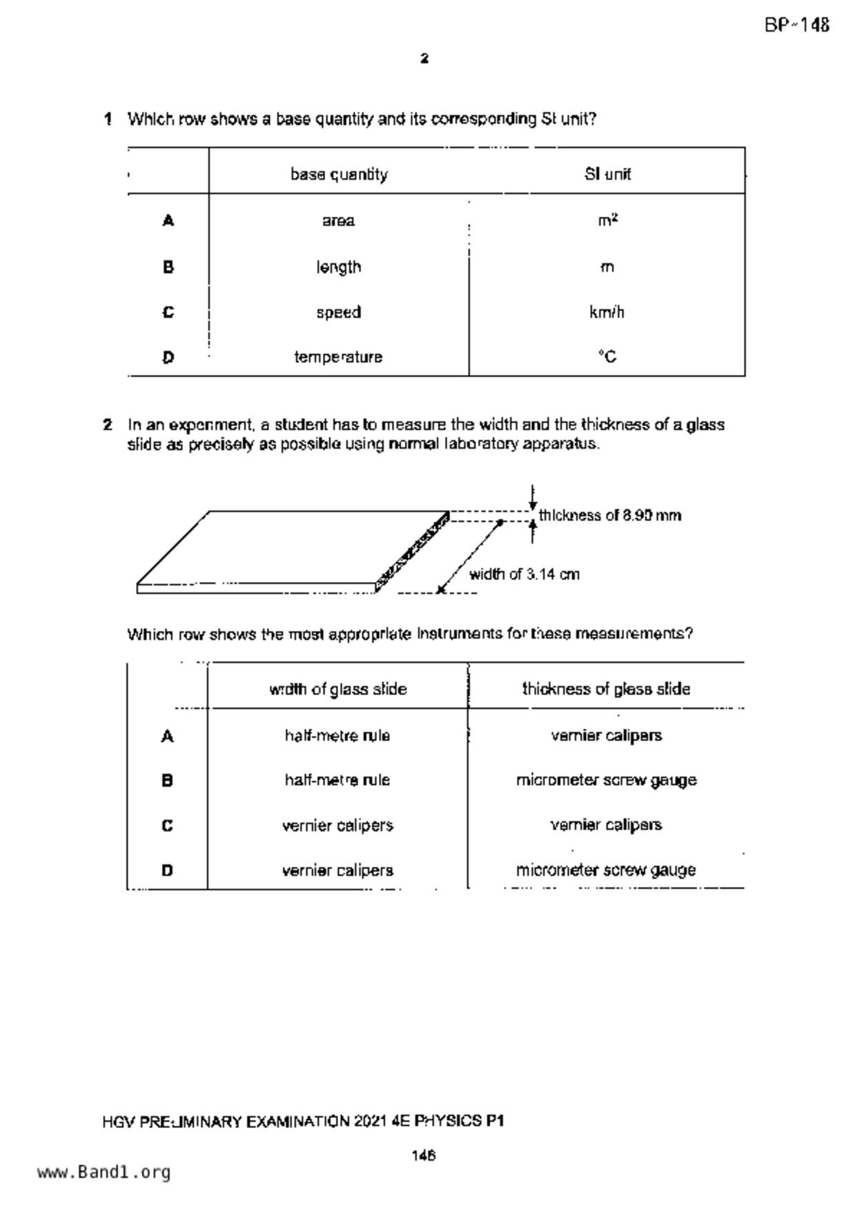 S5Pure Physics試卷
