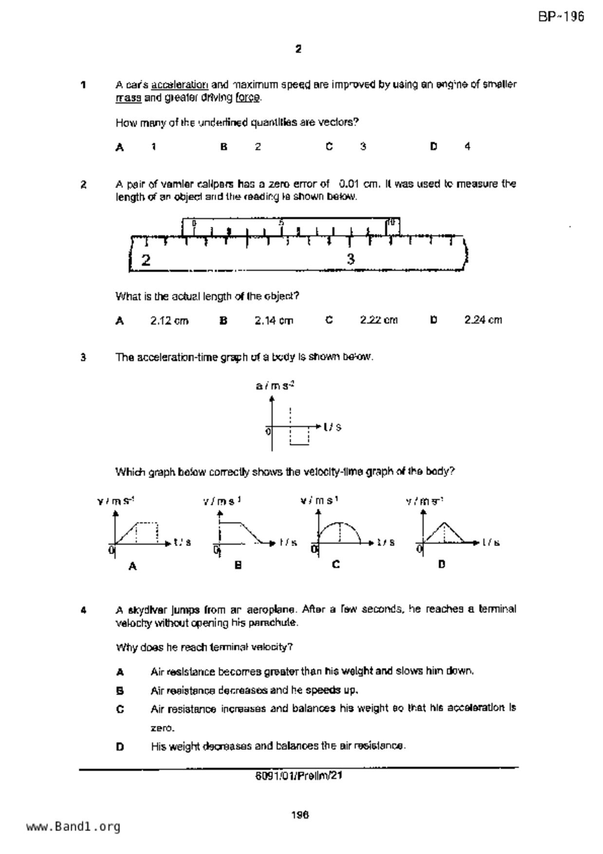 S5Pure Physics試卷