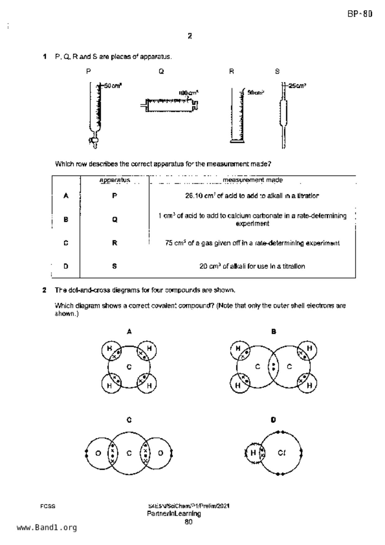 S5Science Chemistry試卷