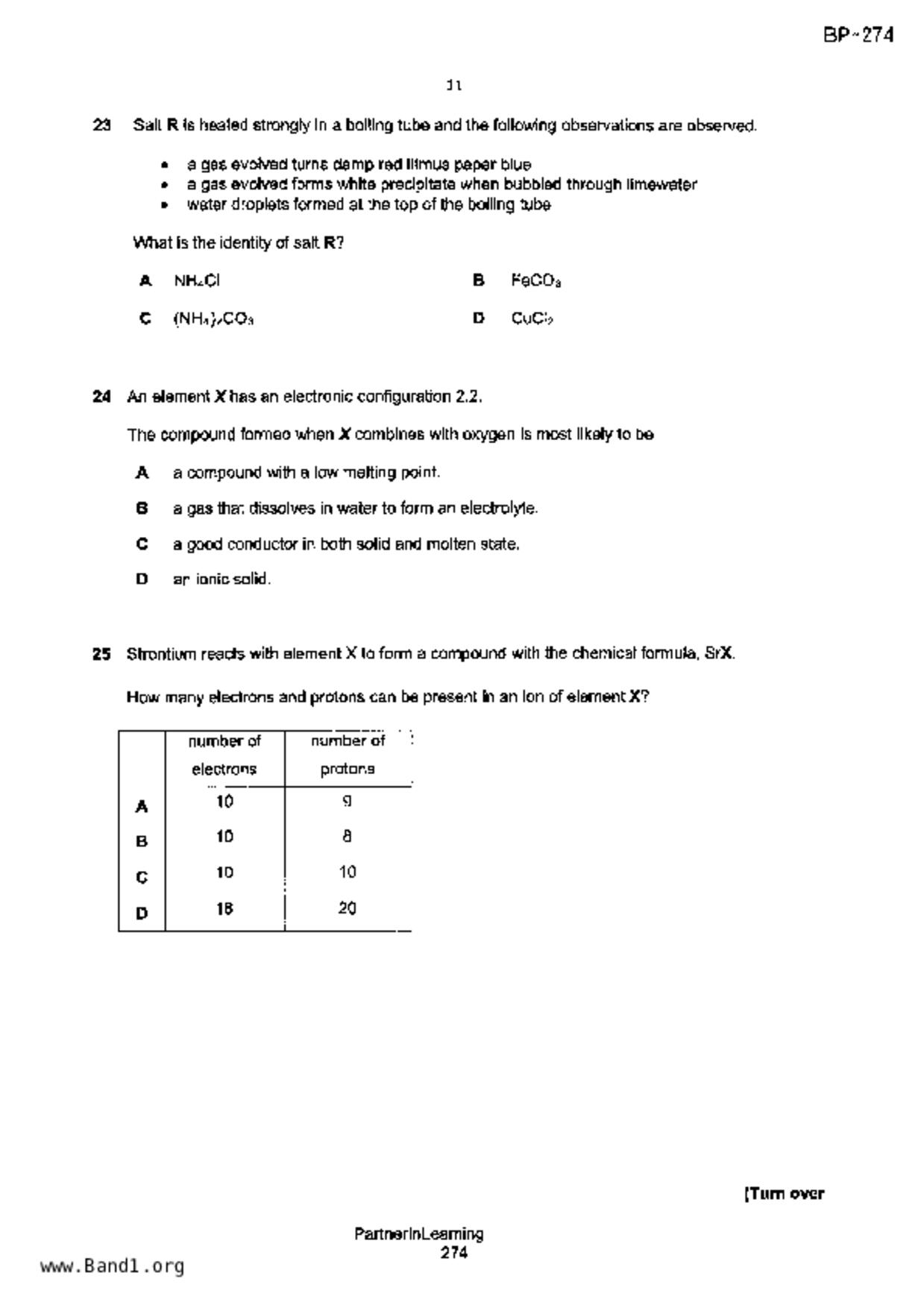 S5Science Chemistry試卷