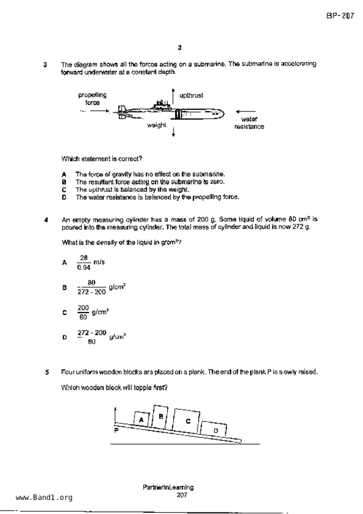 S5Science Physics試卷