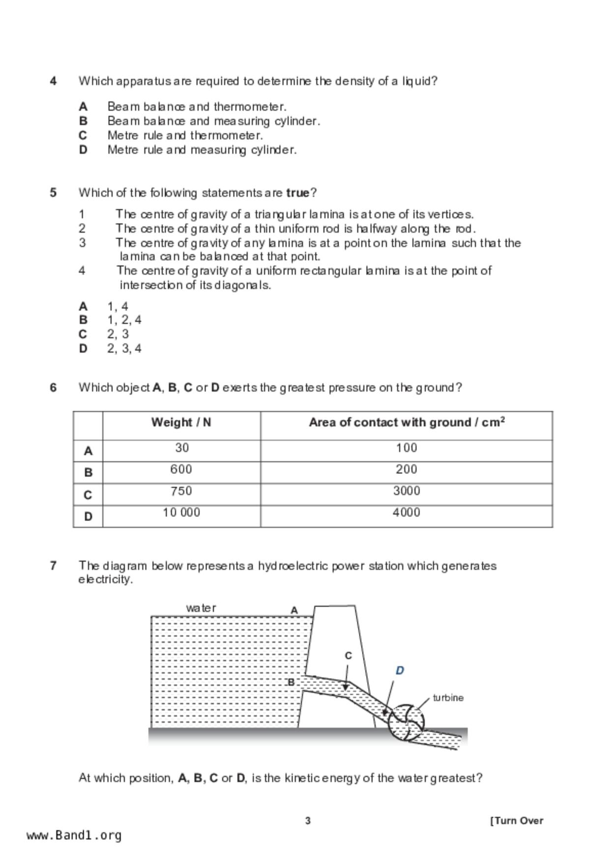 S5Science Physics試卷