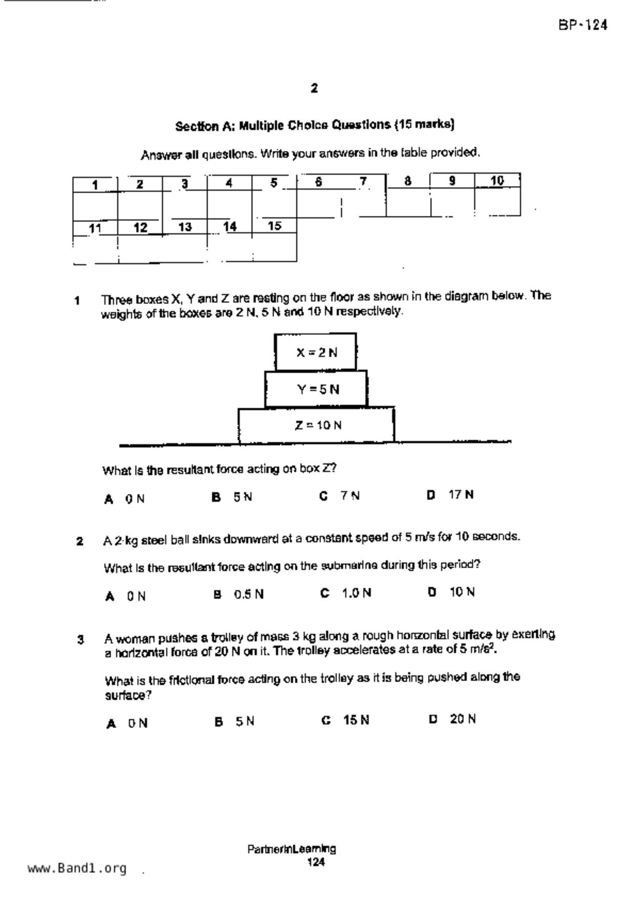 S3Pure Physics試卷