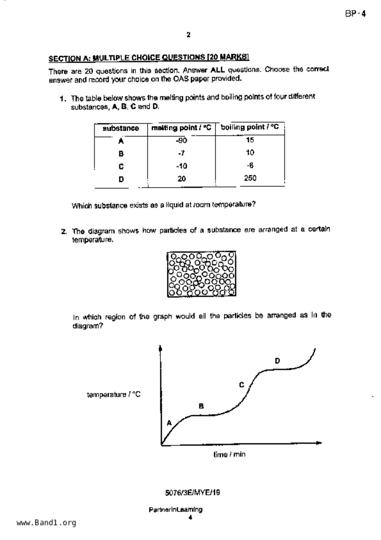 S3Science Chemistry試卷
