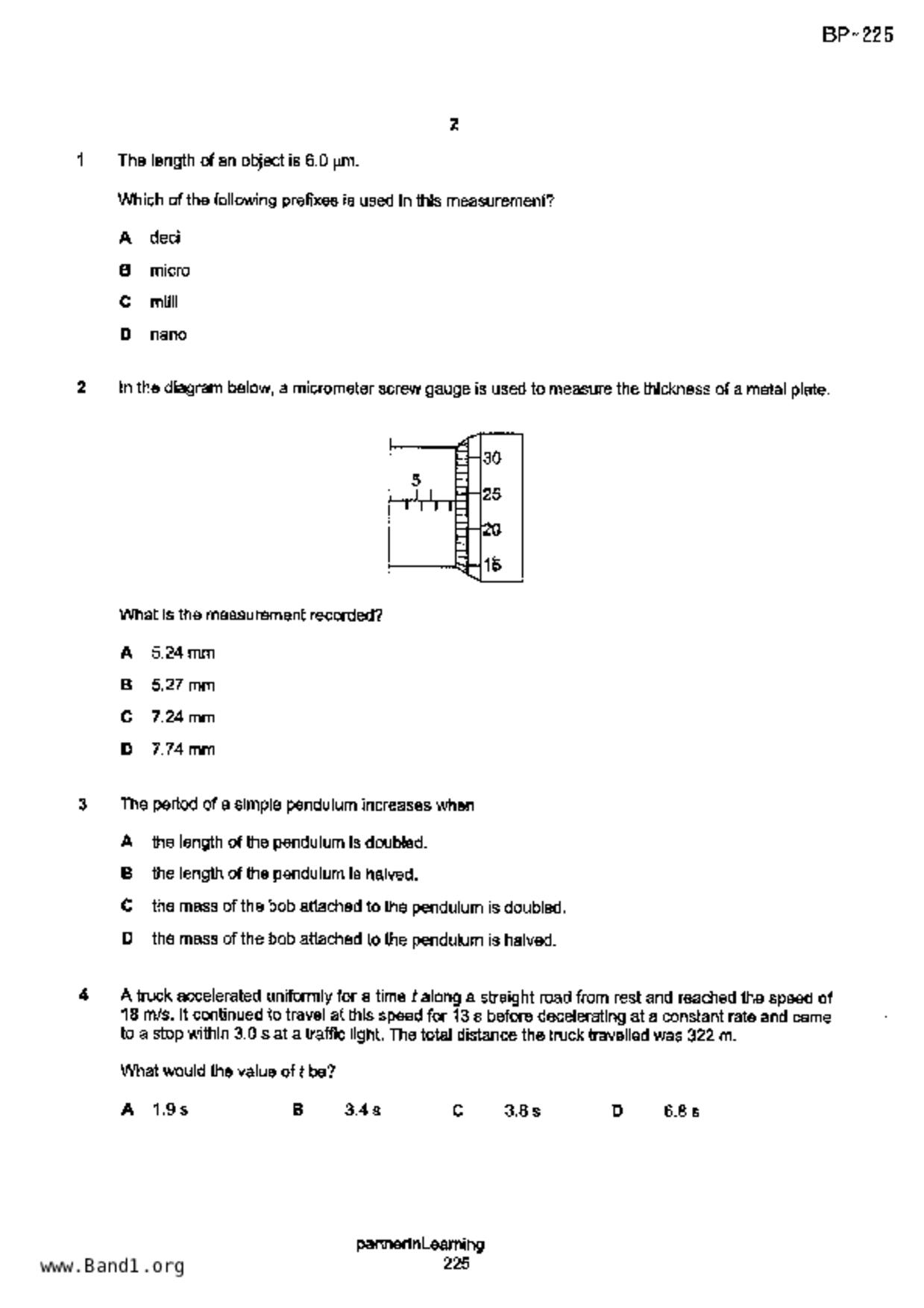 S3Science Physics試卷