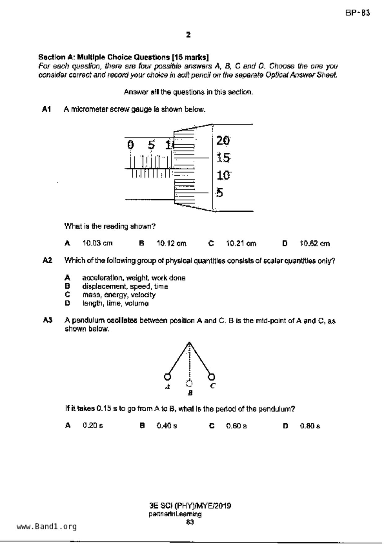 S3Science Physics試卷