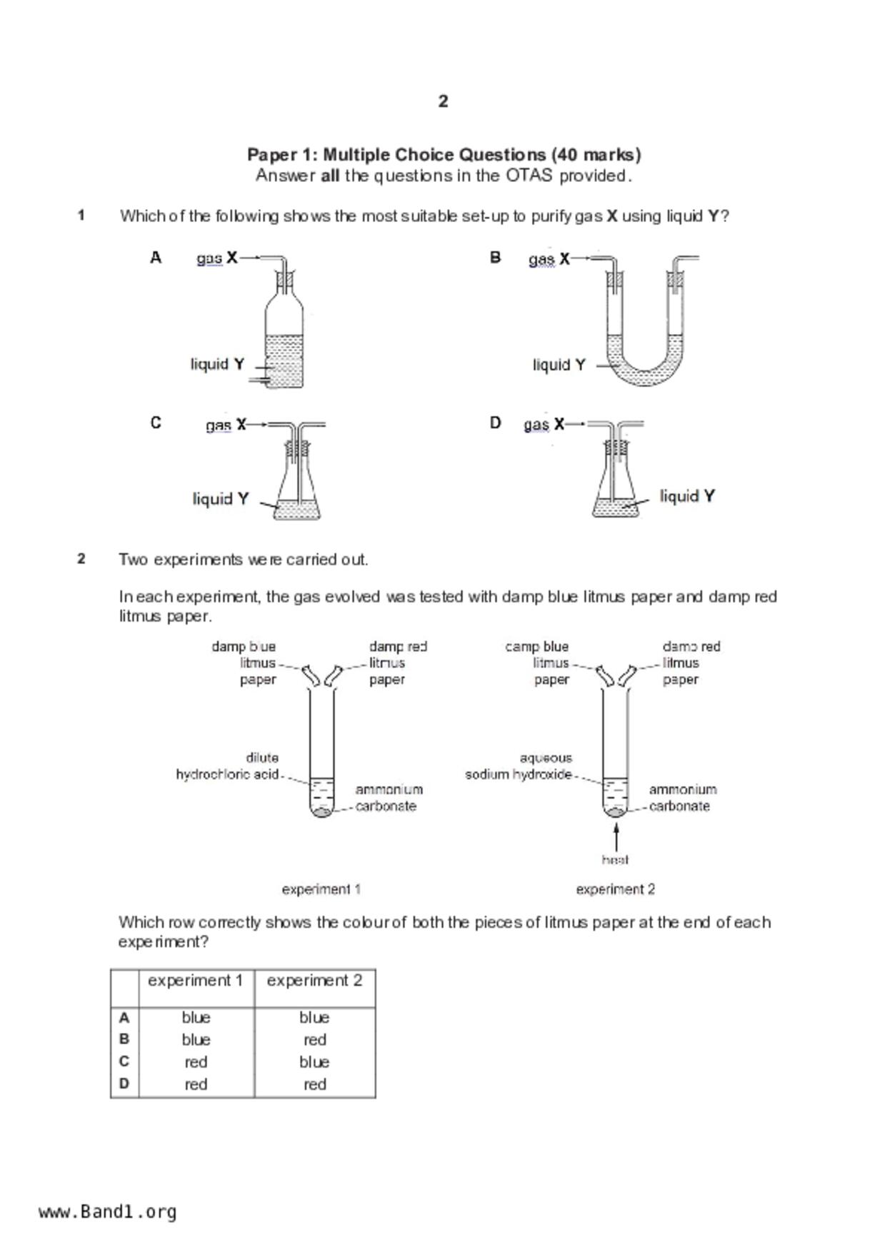S5Pure Chemistry試卷