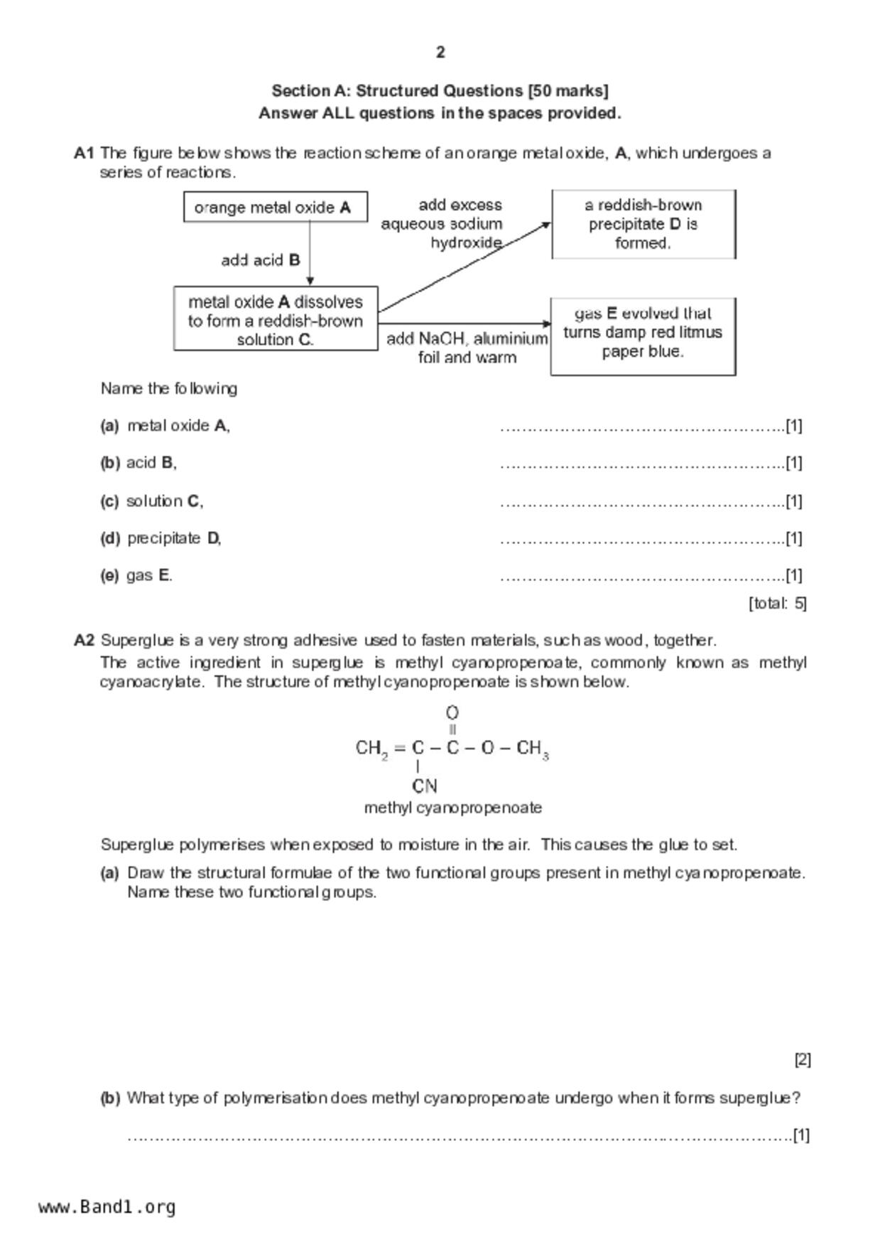 S5Pure Chemistry試卷