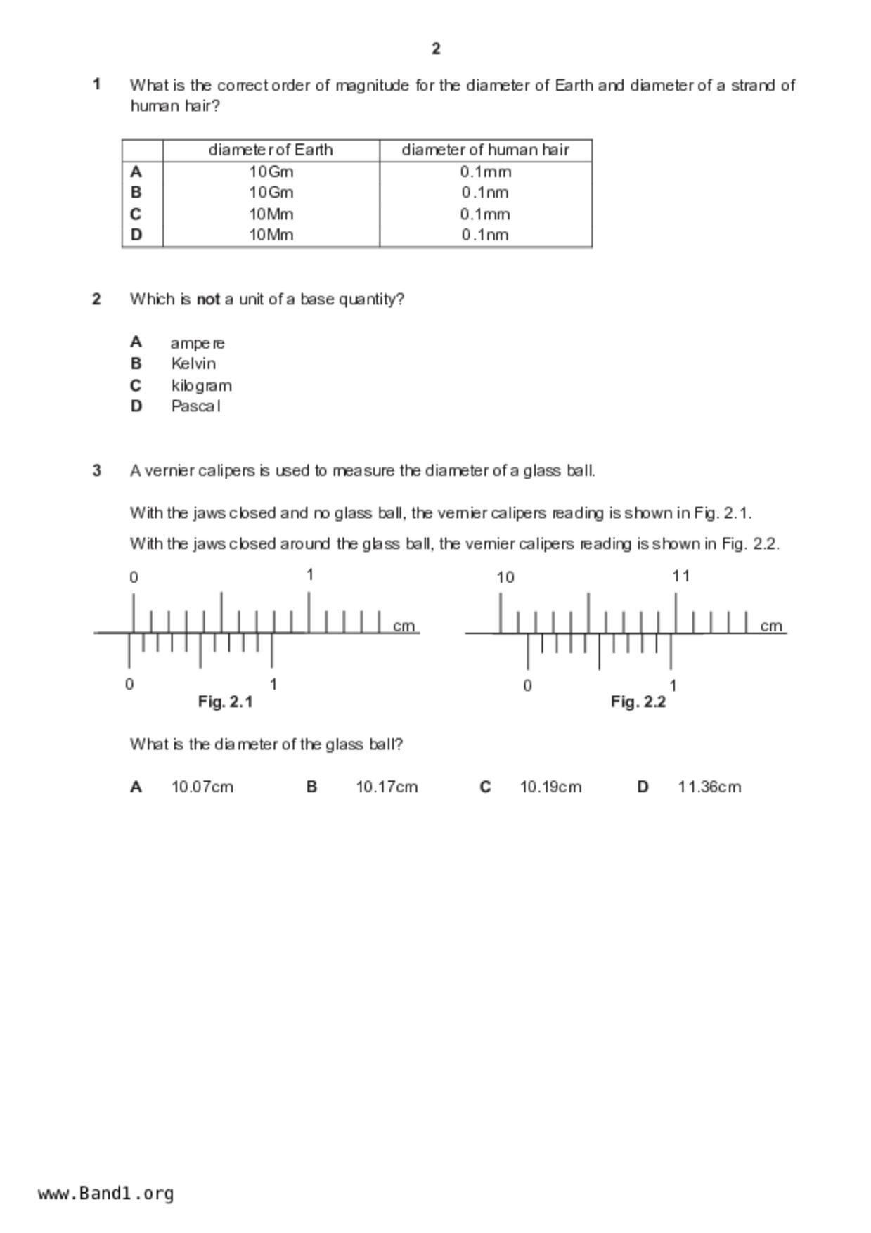 S5Pure Physics試卷