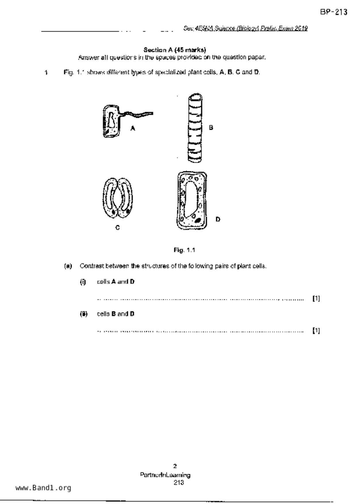 S5Science Biology試卷