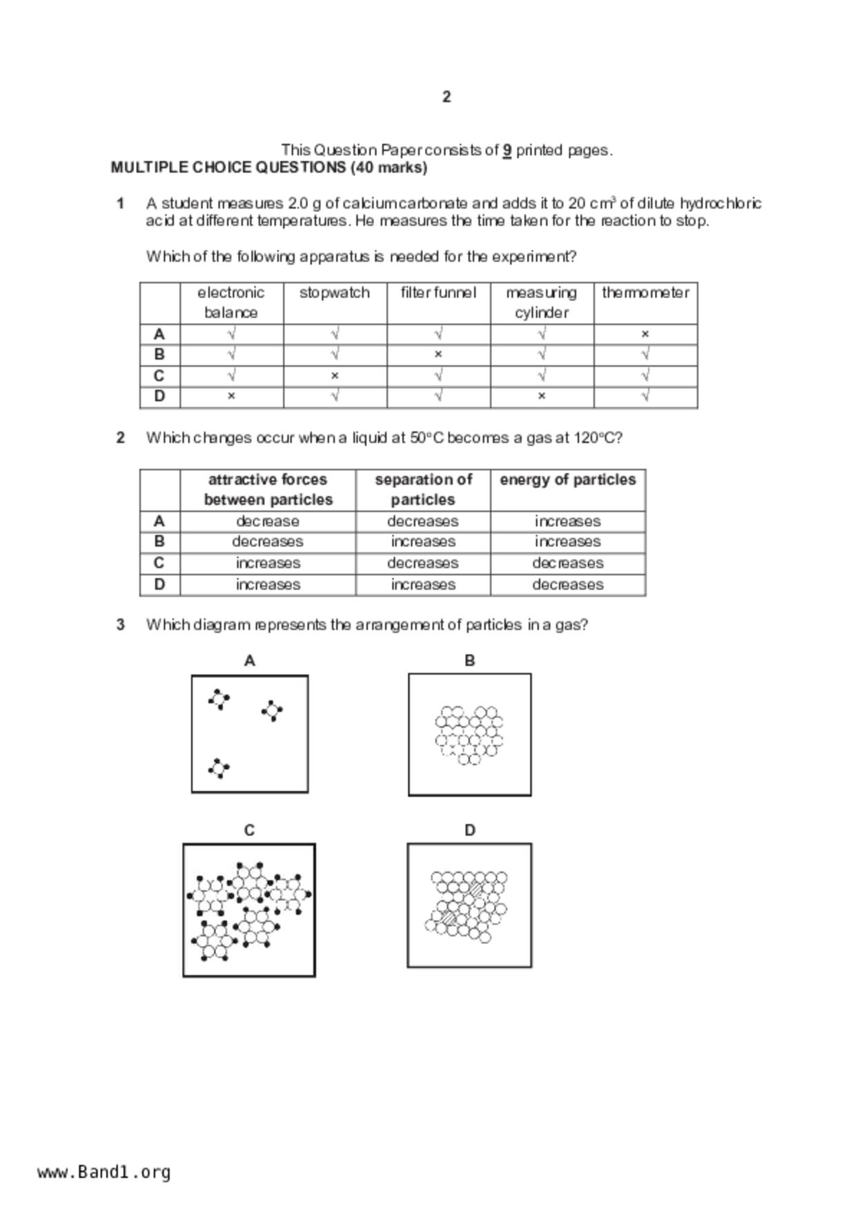 S5Science Chemistry試卷