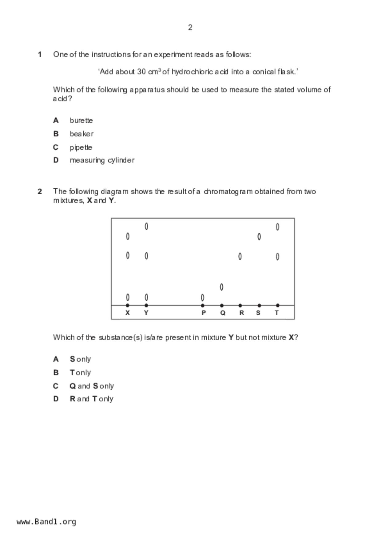 S5Science Chemistry試卷