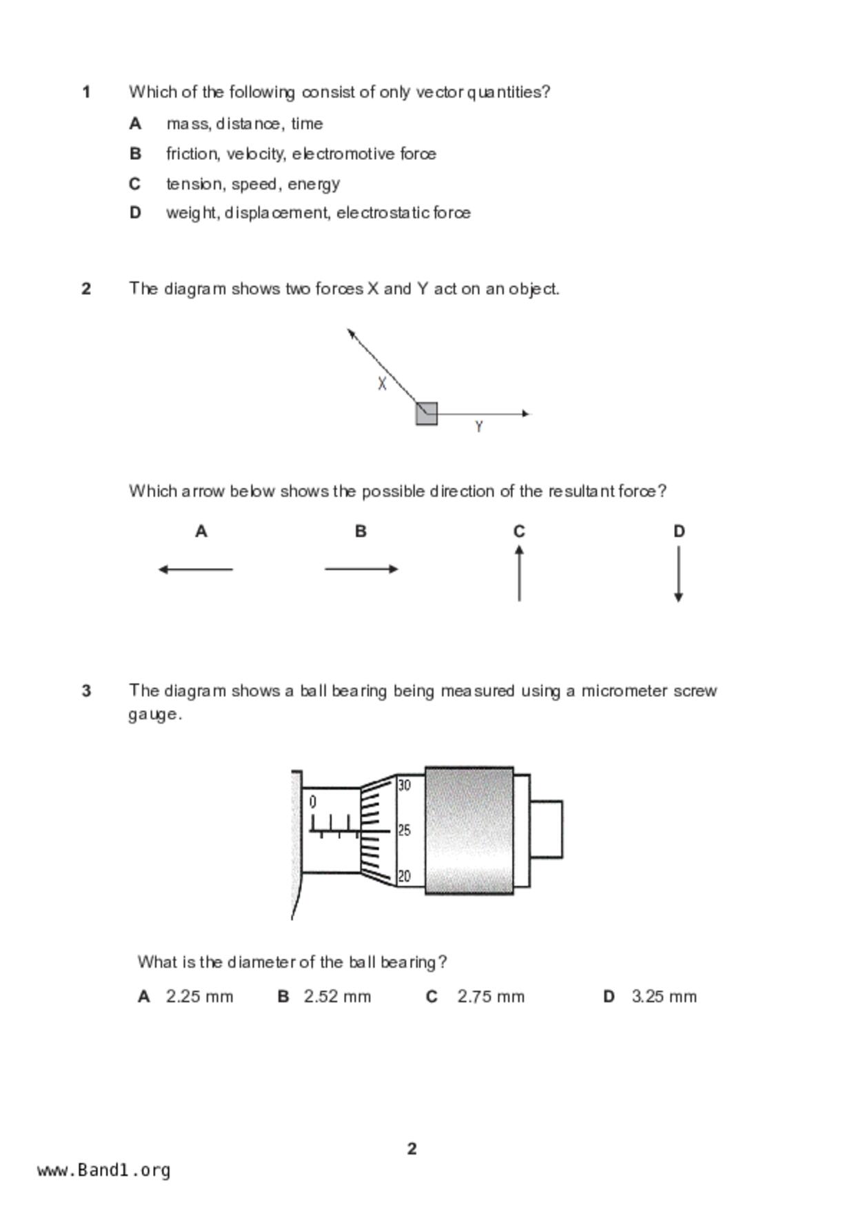 S5Science Physics試卷