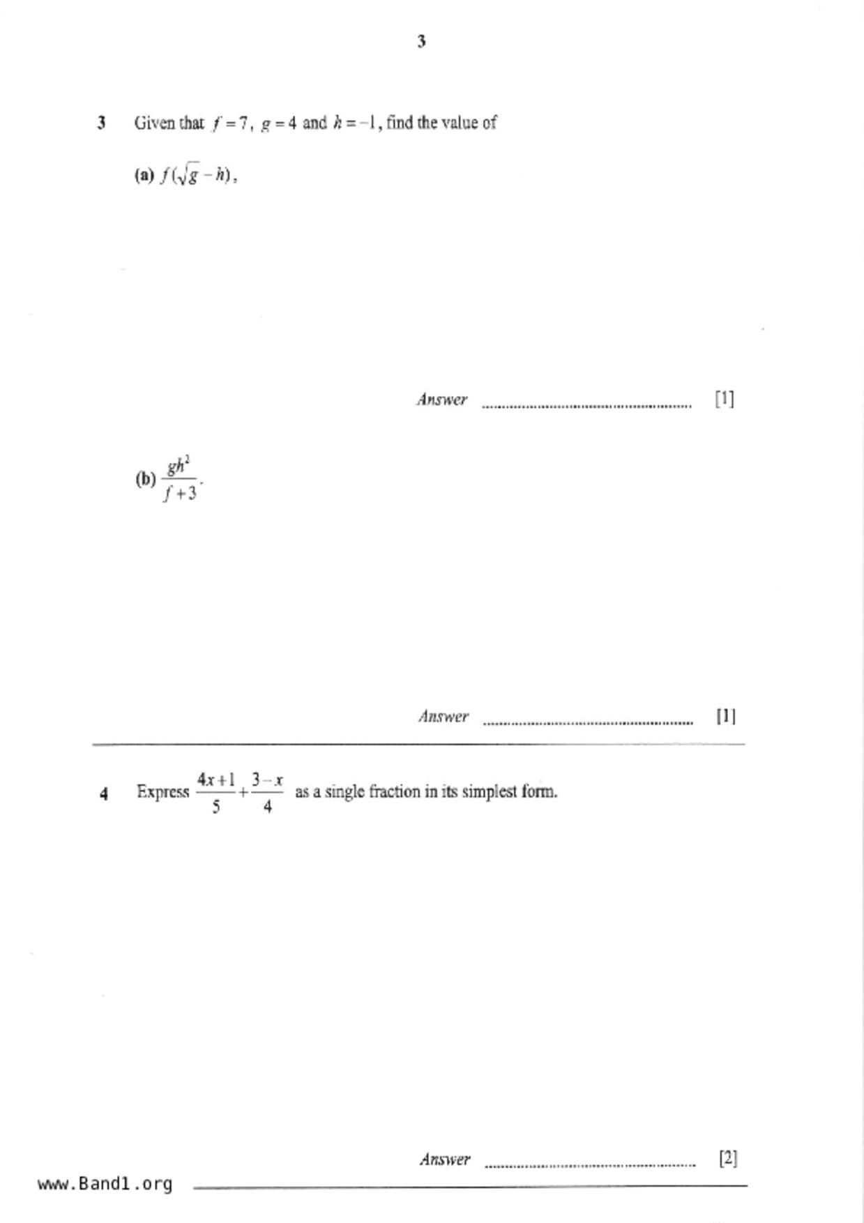 S2Maths試卷