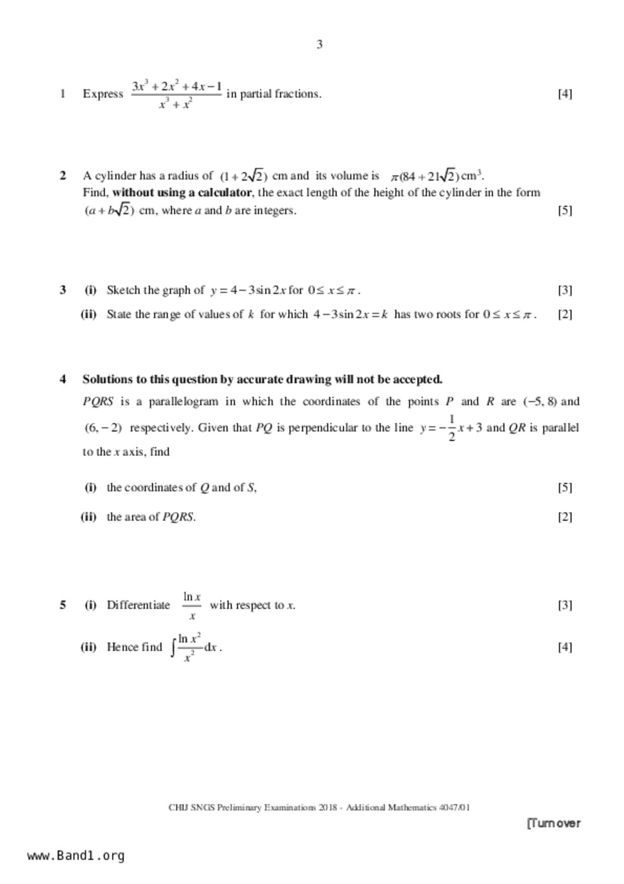 S5A Math試卷