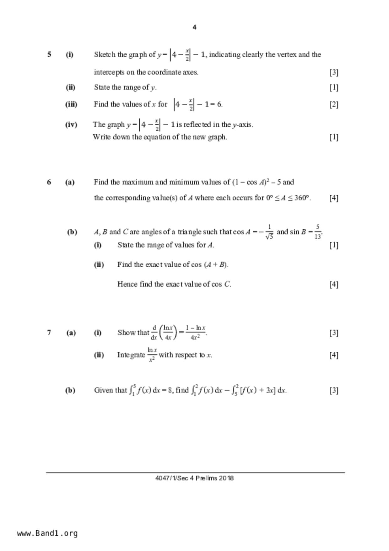 S5A Math試卷